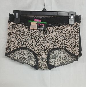 Maidenform Women's Leopard Print Boyshorts - Black and Brown